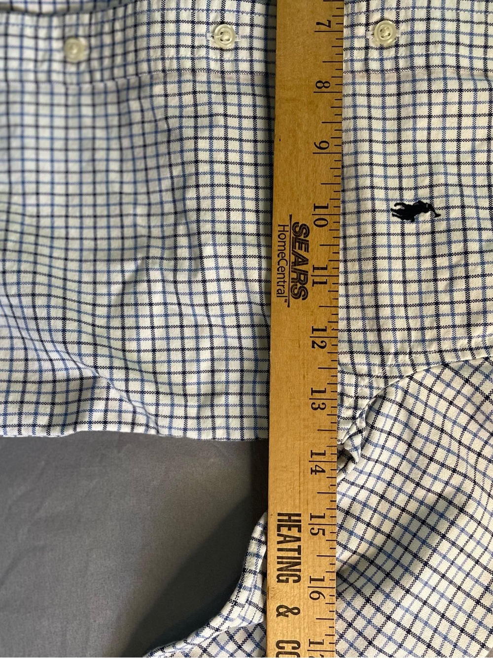 Ralph Lauren White and Navy Grid Button-Down Shirt - Kids - Picture 6 of 7